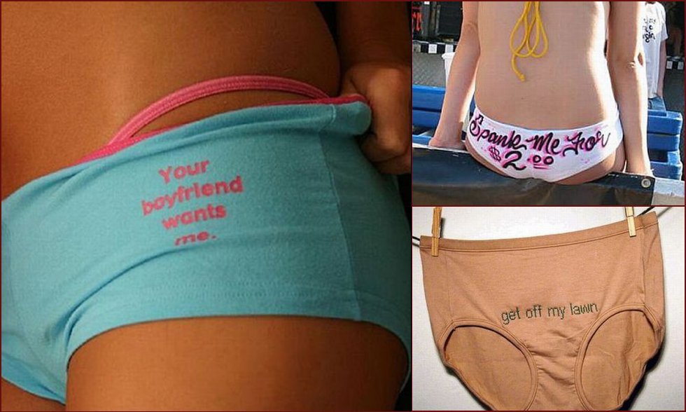 Women's panties with funny slogans - 17