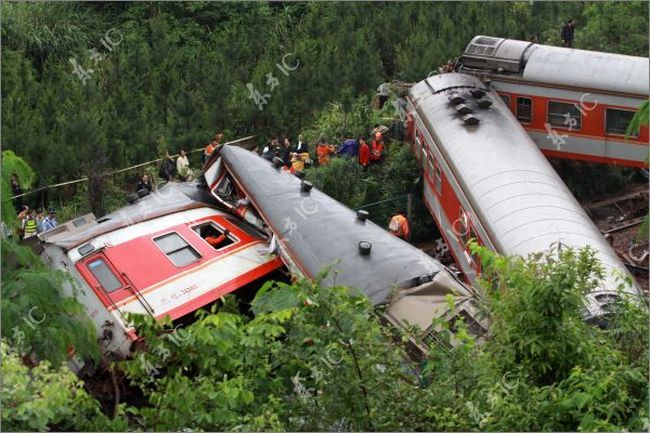A passenger train derailed In China - 04