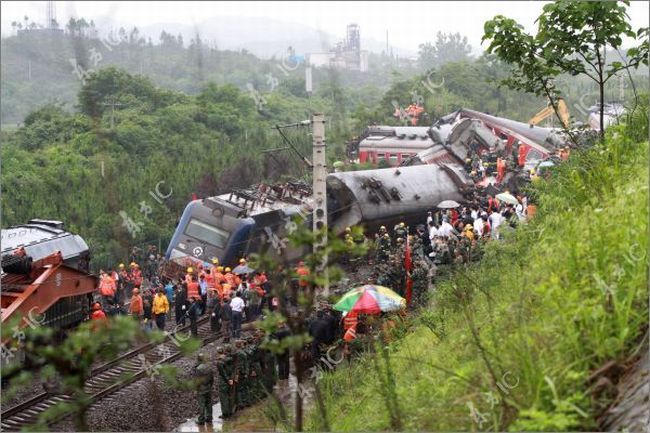 A passenger train derailed In China - 05