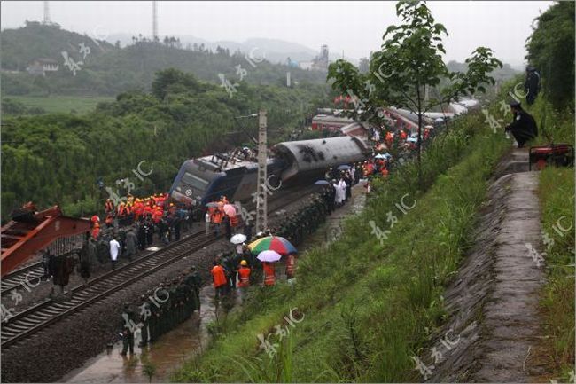A passenger train derailed In China - 09