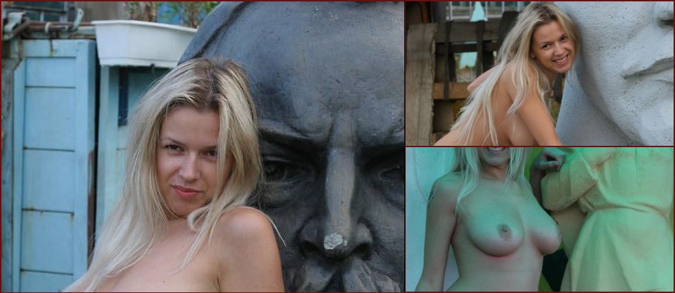 Nude Olga among abandoned monuments - 3