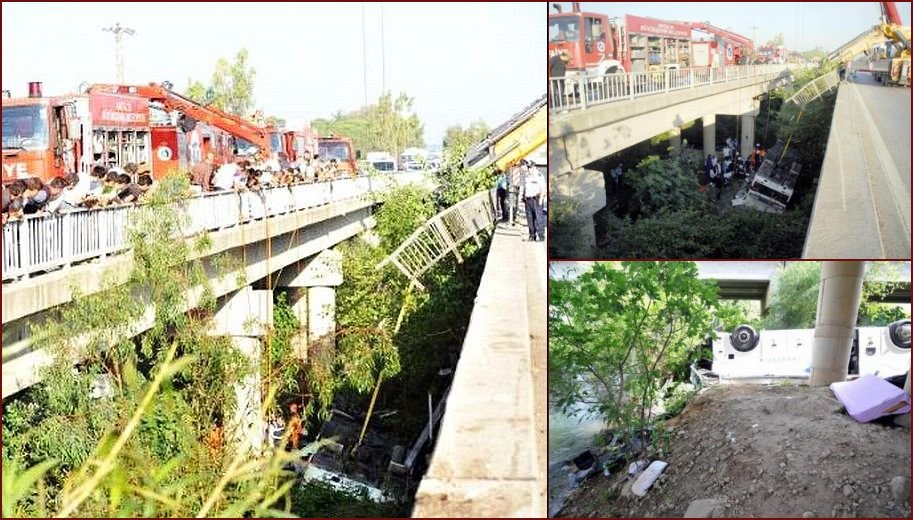 A bus carrying tourists fell from a 15-meter bridge - 13
