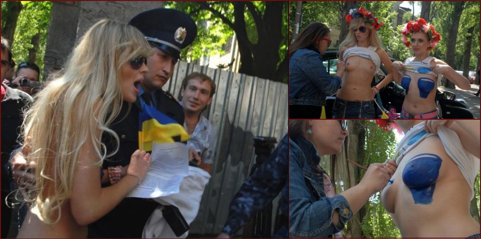 Activists from Femen and blue buckets - 8