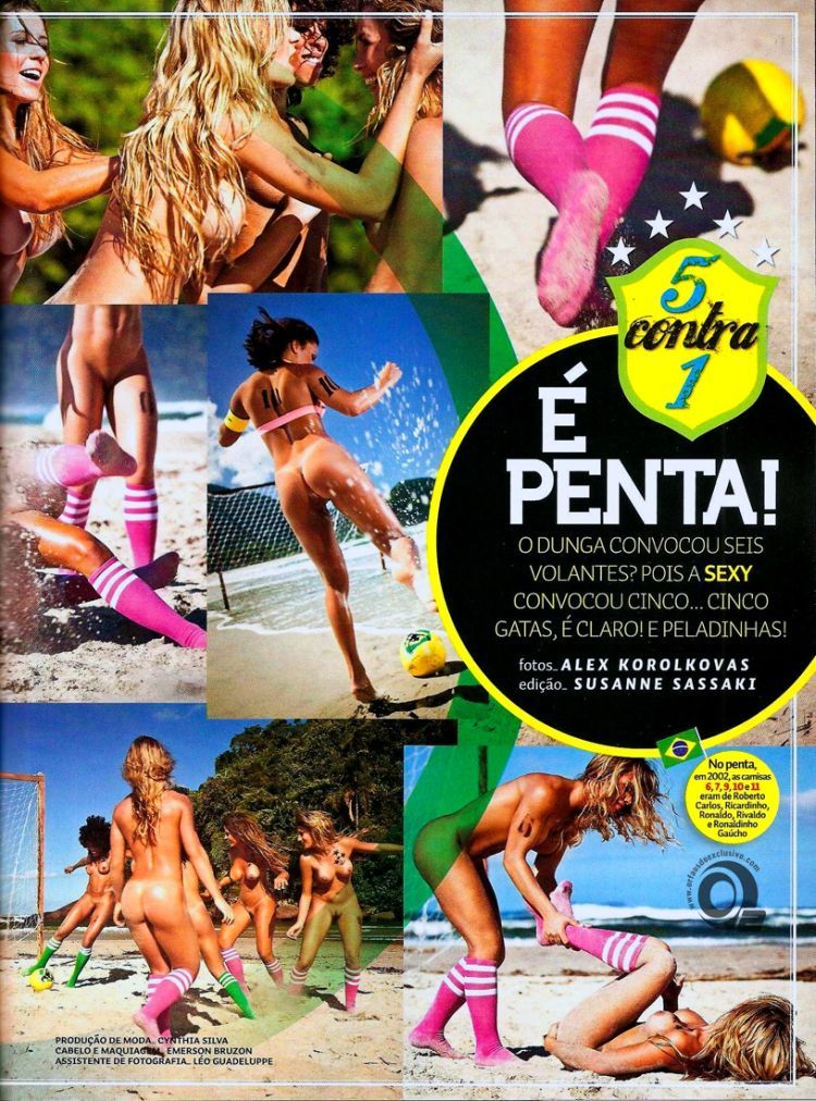 Girls playing beach volleyball naked in the recent issue of Sexy magazine - 03