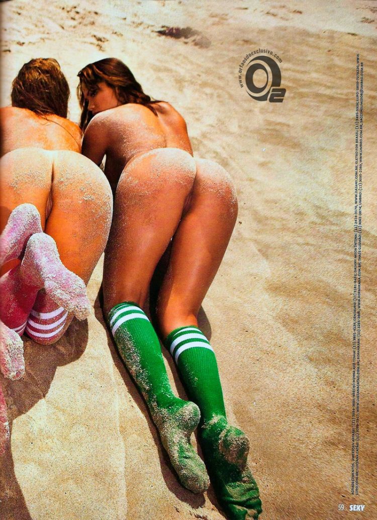 Girls playing beach volleyball naked in the recent issue of Sexy magazine - 26