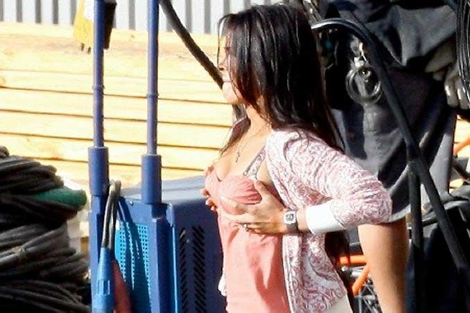 Selection of celebrities touching their breasts - 21