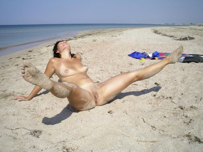 Funny poses on a nudist beach - 35