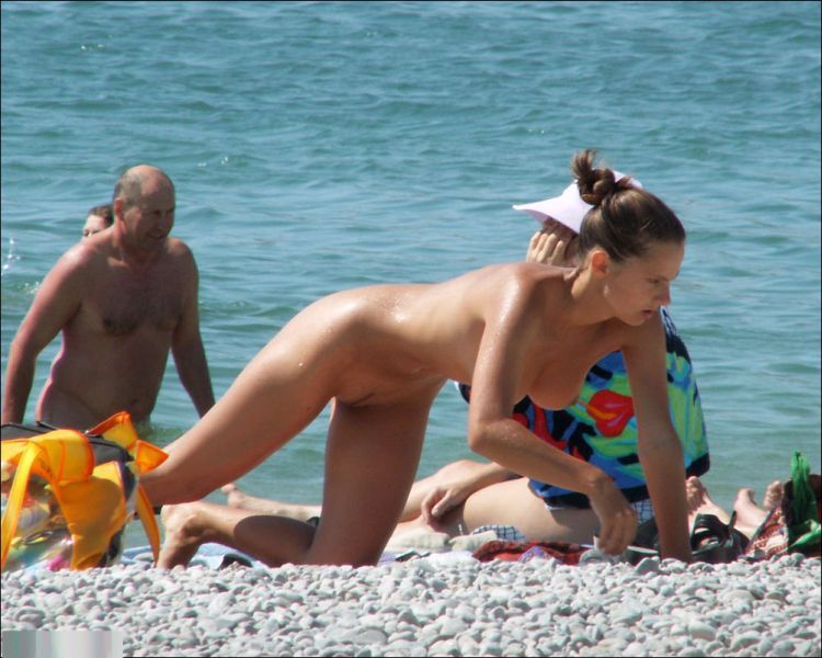 Funny poses on a nudist beach - 43