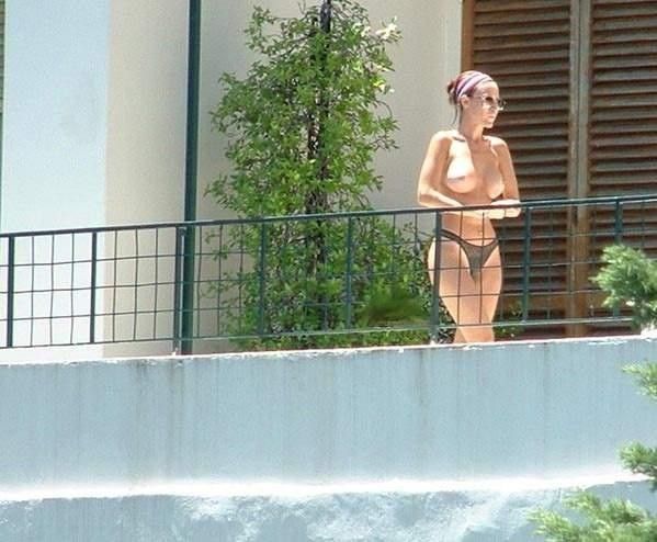 Naughty ladies posing naked on the balconies - 28