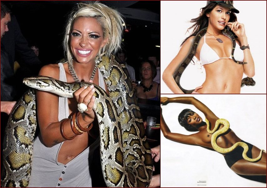 Beautiful combination: Celebrities and snakes - 10