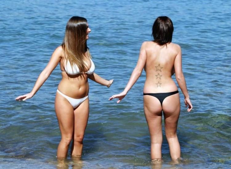 Lucy Pinder and Sophie Howard on the beach - 11