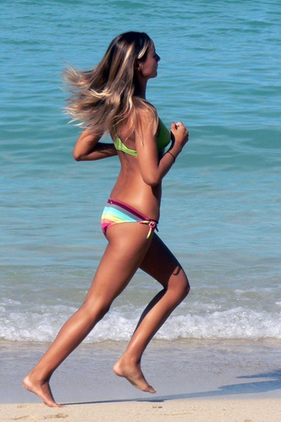What a beautiful scene: girls running on the beach - 12