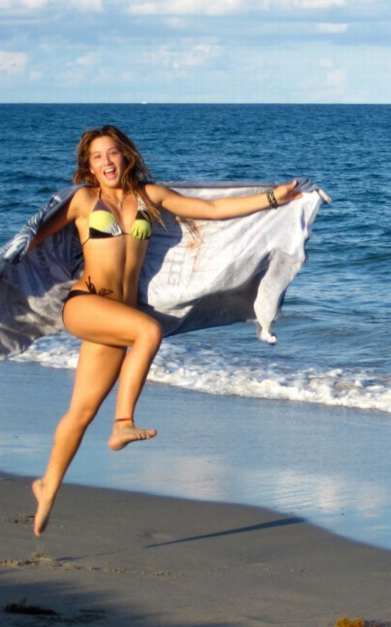 What a beautiful scene: girls running on the beach - 13