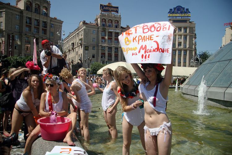 Another protest of the Ukrainian women's movement FEMEN - 03