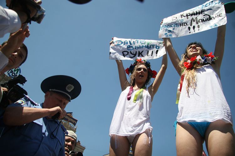 Another protest of the Ukrainian women's movement FEMEN - 06