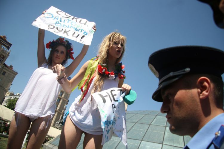 Another protest of the Ukrainian women's movement FEMEN - 07