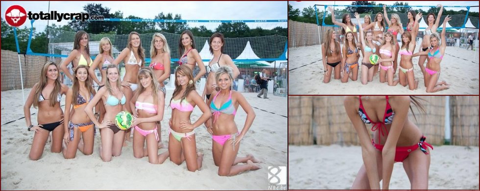 Beach volleyball with miss Belgium contestants - 15
