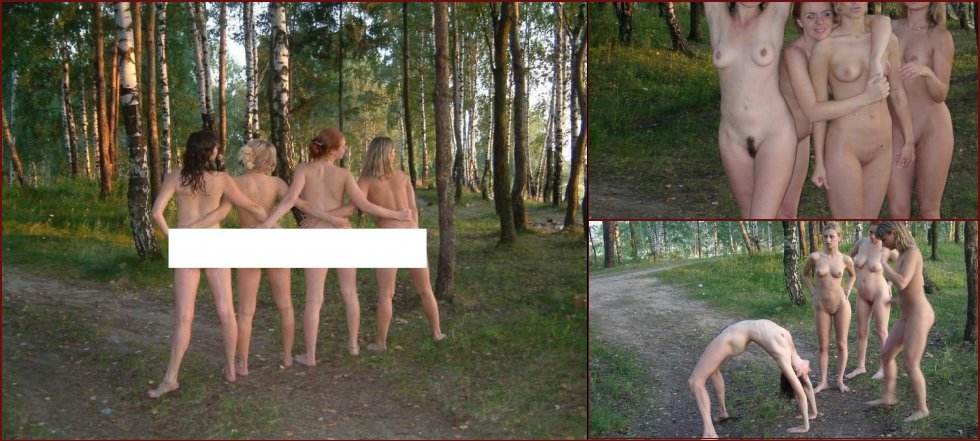 4 russians teens naked in the forest - 4
