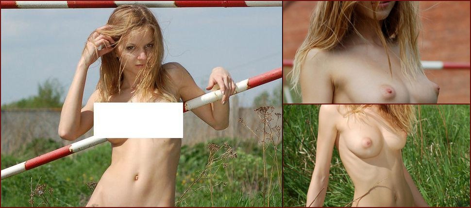 Beautiful nude girl posing her petite body  - 1
