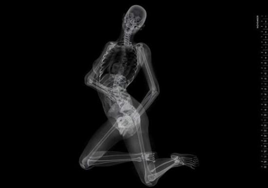 Unique pin-up calendar with x-rayed photos of models - 2