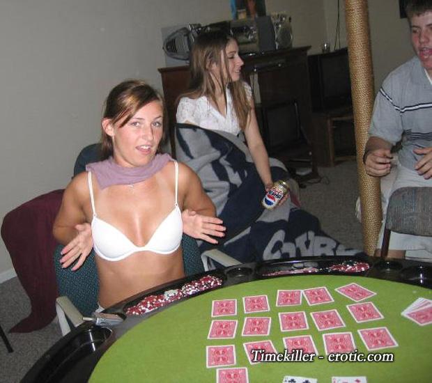 Amateurs girls playing strip poker - 35