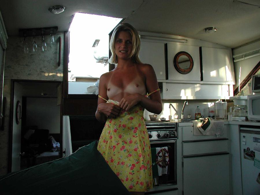 Sexy Blonde And Her Holiday On Boat 21 Pics